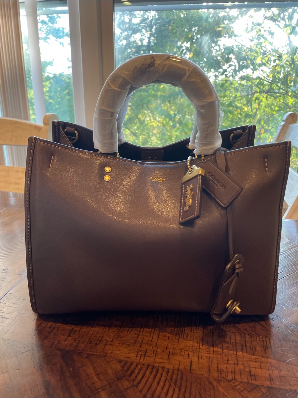COACH rogue 31 in maple Leather Satchel Bag